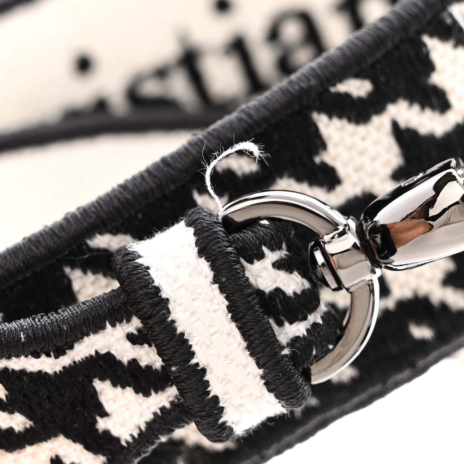 Christian Dior Canvas Houndstooth Embroidered Mini Lady D-Lite Black White 11 of 11