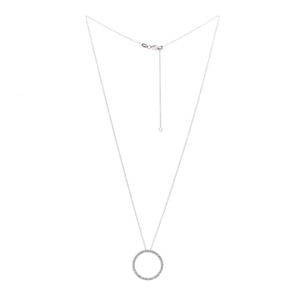 Roberto Coin 18K White Gold Diamond Medium Tiny Treasures Circle Pendant Necklace 3 of 6
