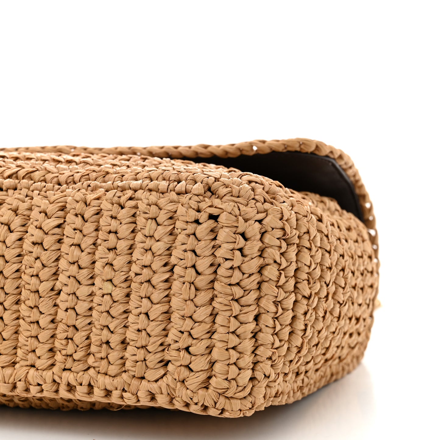 Raffia Calfskin Monogram Medium Niki Chain Satchel Natural