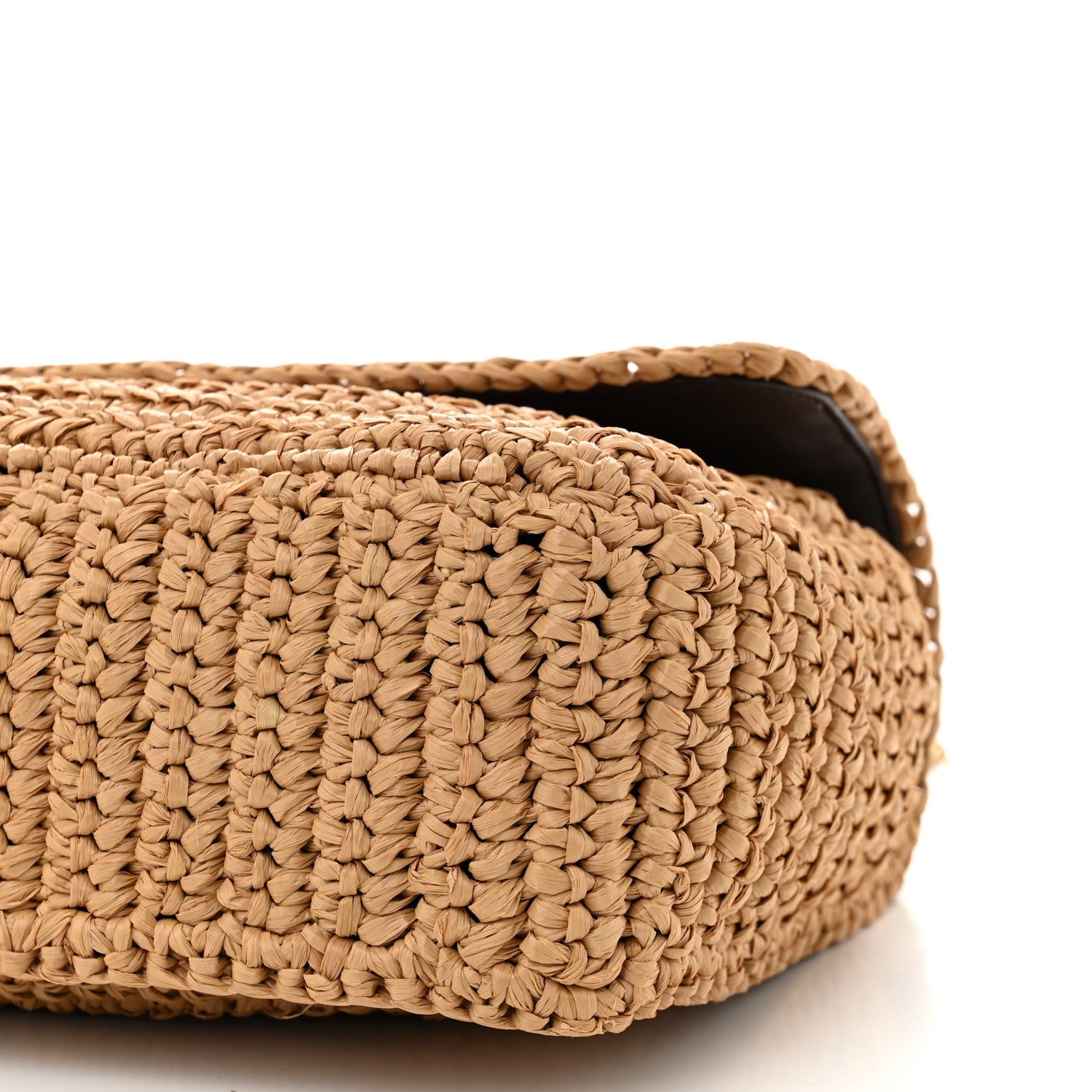 Saint Laurent Raffia Calfskin Monogram Medium Niki Chain Satchel Natural 10 of 11