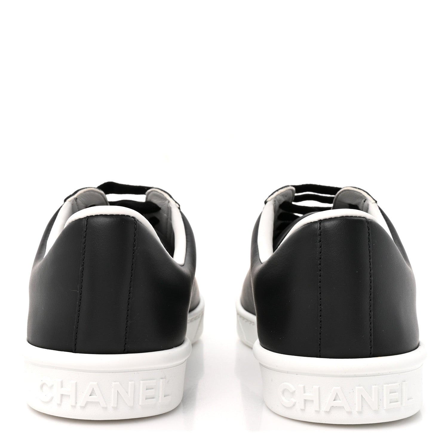 Chanel Calfskin CC Uniform Womens Sneakers 39 Black 5 of 10
