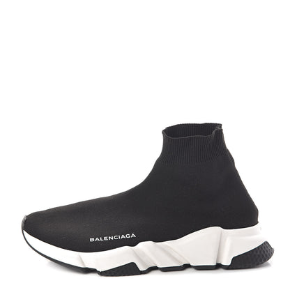 Balenciaga Neoprene Knit Womens Speed Sneakers 40 Black White 1 of 7