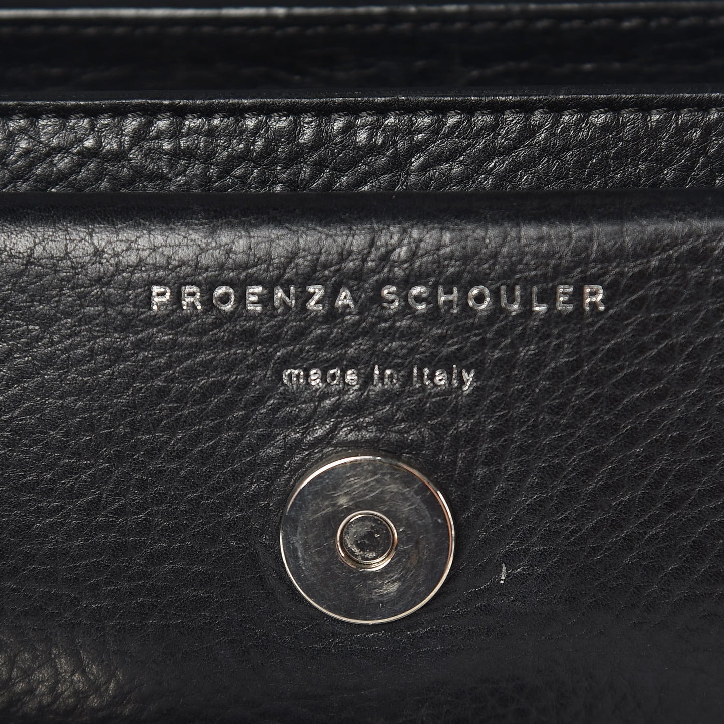 Pebbled Calfskin Mini PS11 Classic Shoulder Bag Black