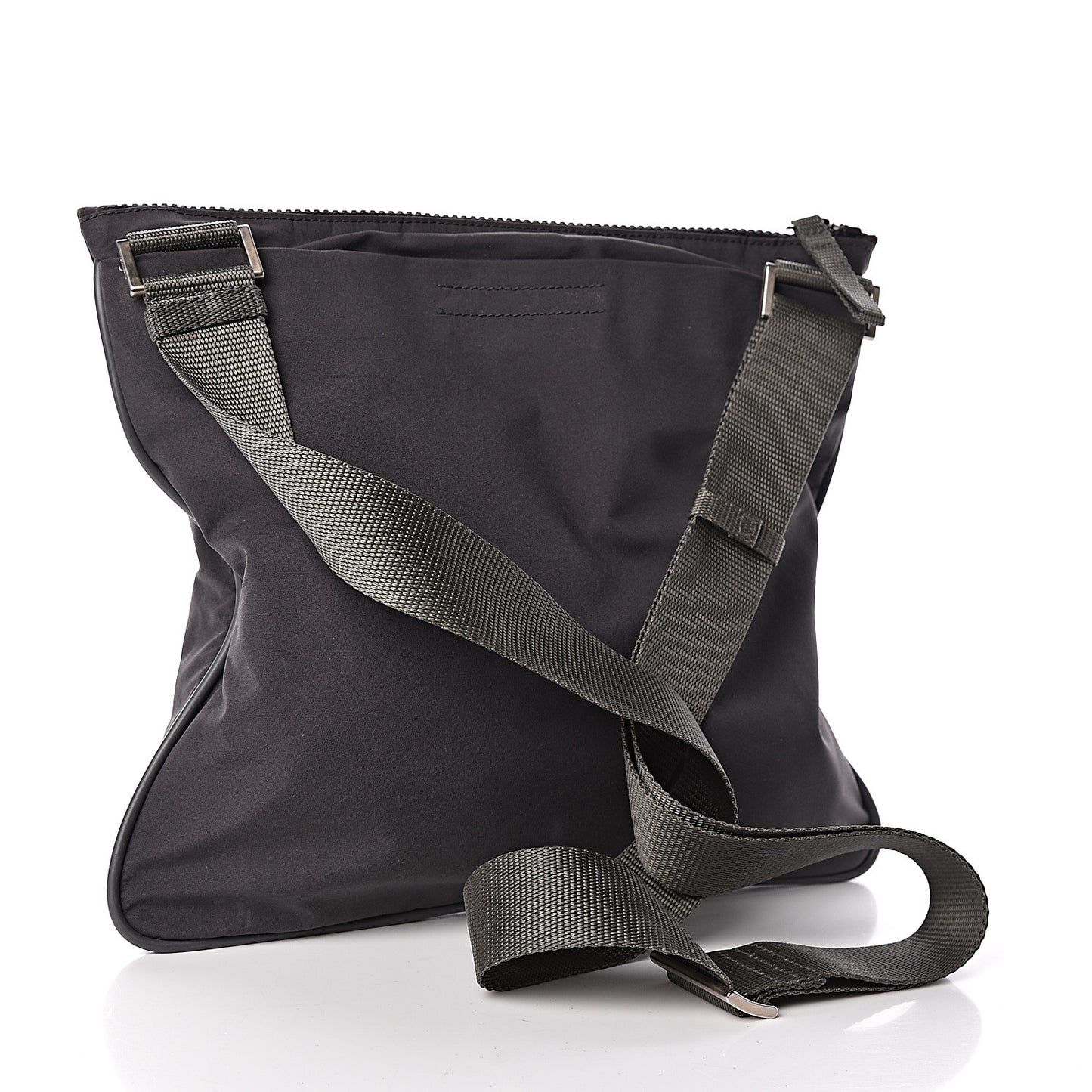 Tessuto Nylon Flat Messenger Bag Grey