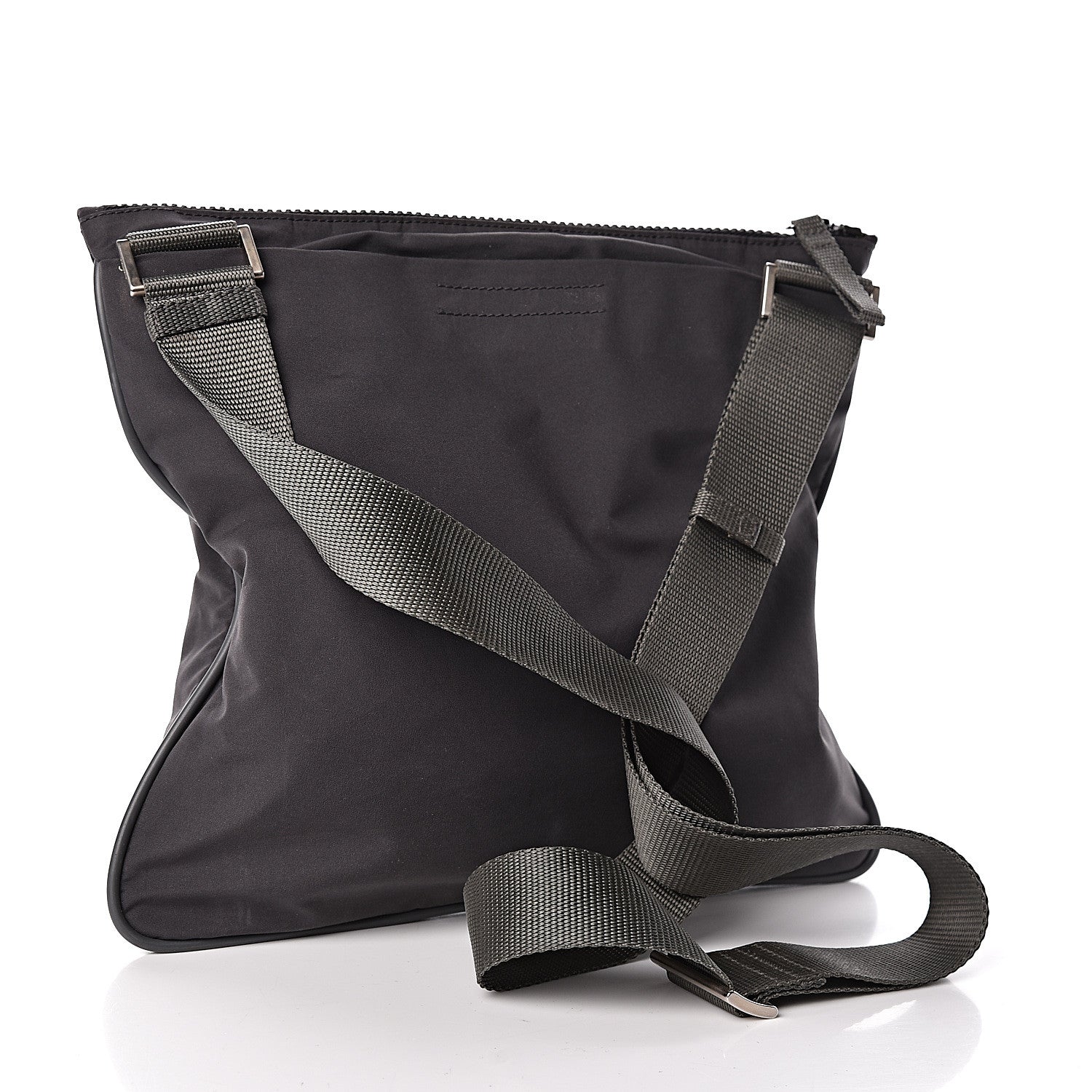 Prada Tessuto Nylon Flat Messenger Bag Grey 4 of 11