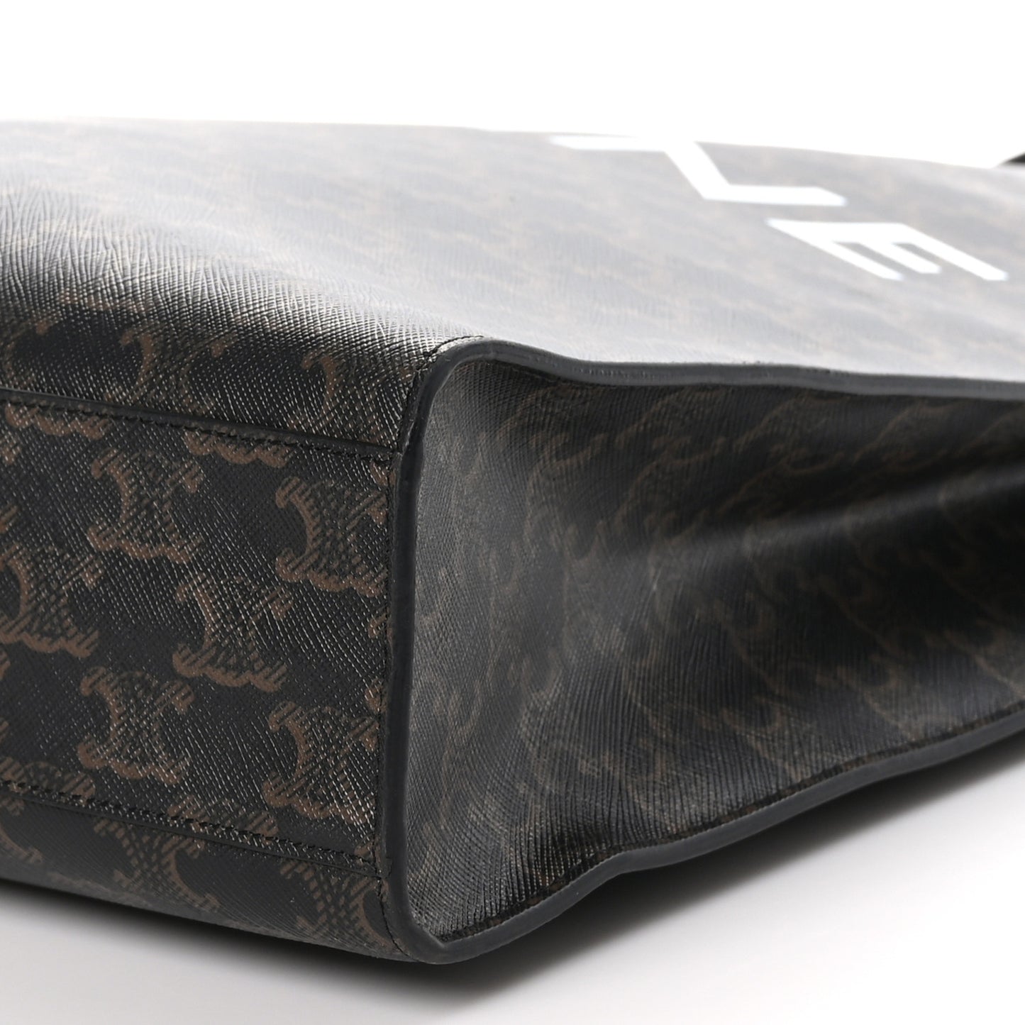 Triomphe Canvas Calfskin Large Vertical Cabas Black