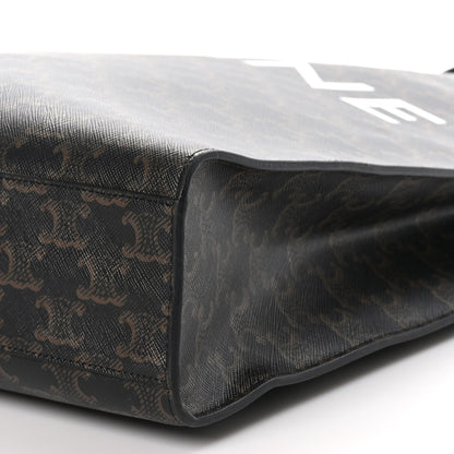 Celine Triomphe Canvas Calfskin Large Vertical Cabas Black 8 of 8