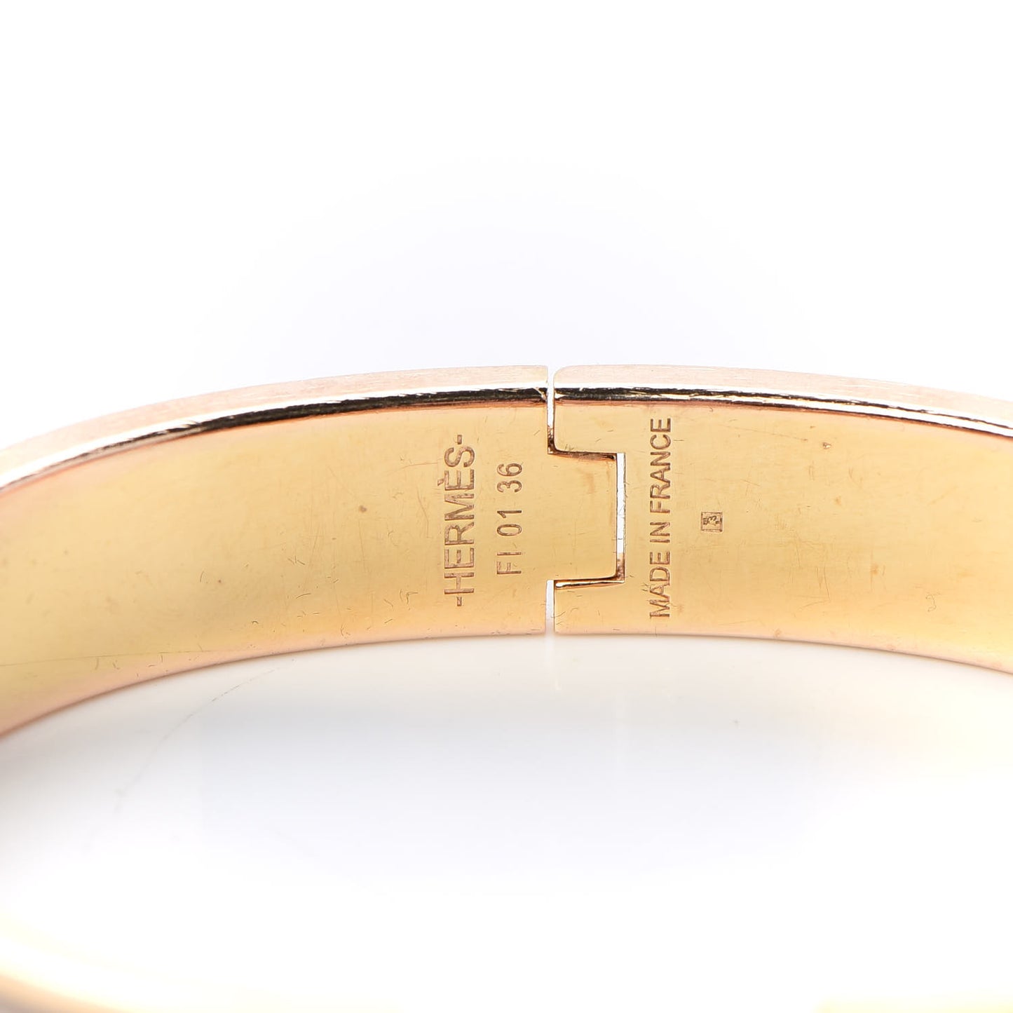 Enamel Narrow Clic Clac H Bracelet GM Marron Glace