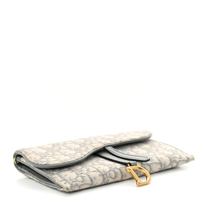 Christian Dior Oblique Saddle Chain Long Wallet Grey 5 of 14