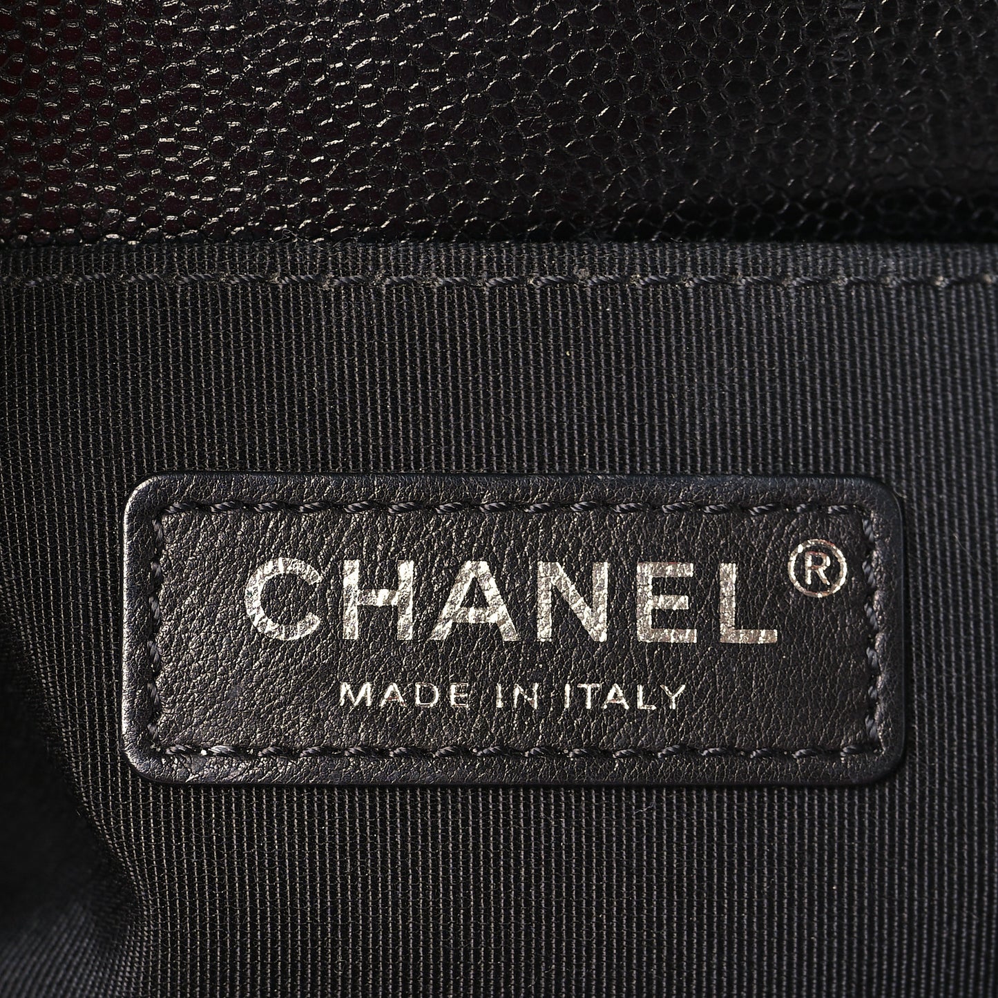 Caviar Chevron Quilted Small Boy Flap Black