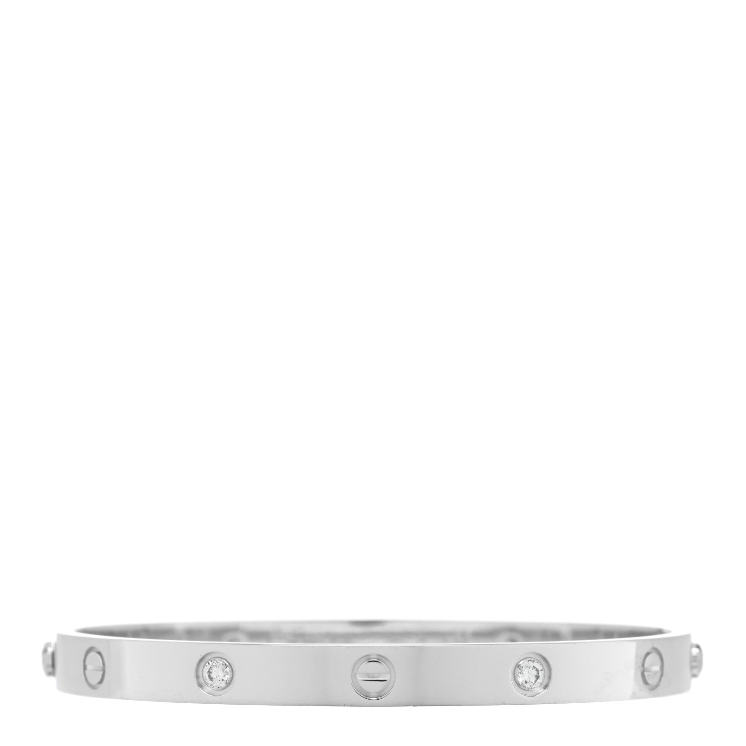 Cartier 18K White Gold 4 Diamond Love Bracelet 19 1 of 5