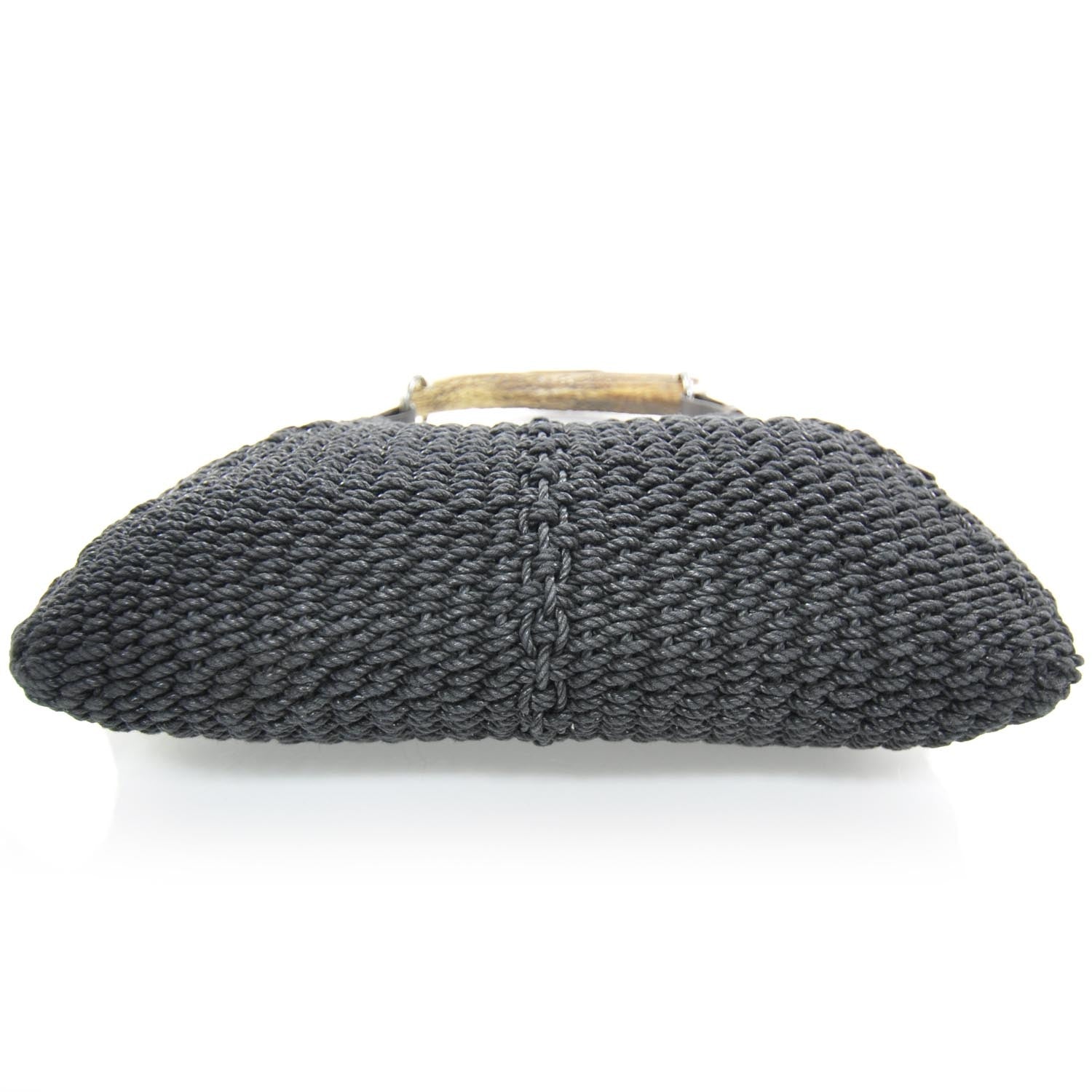 Saint Laurent Woven Straw Mombasa Black 4 of 9