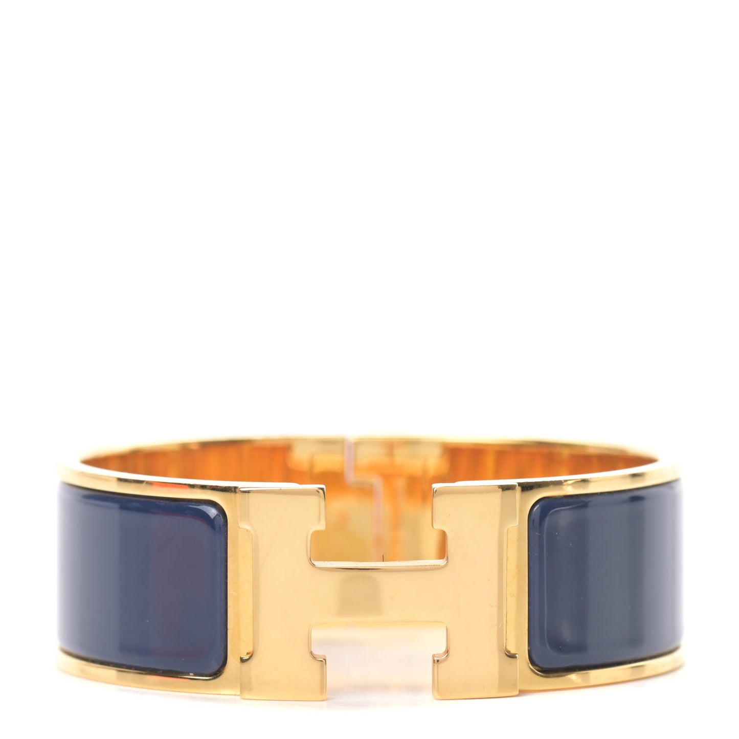 Enamel Wide Clic Clac H Bracelet PM Bleu Indigo