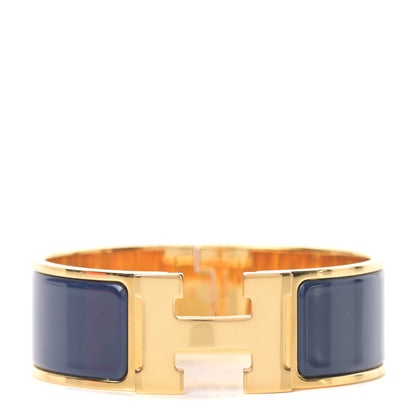 Hermes Enamel Wide Clic Clac H Bracelet PM Bleu Indigo 1 of 7