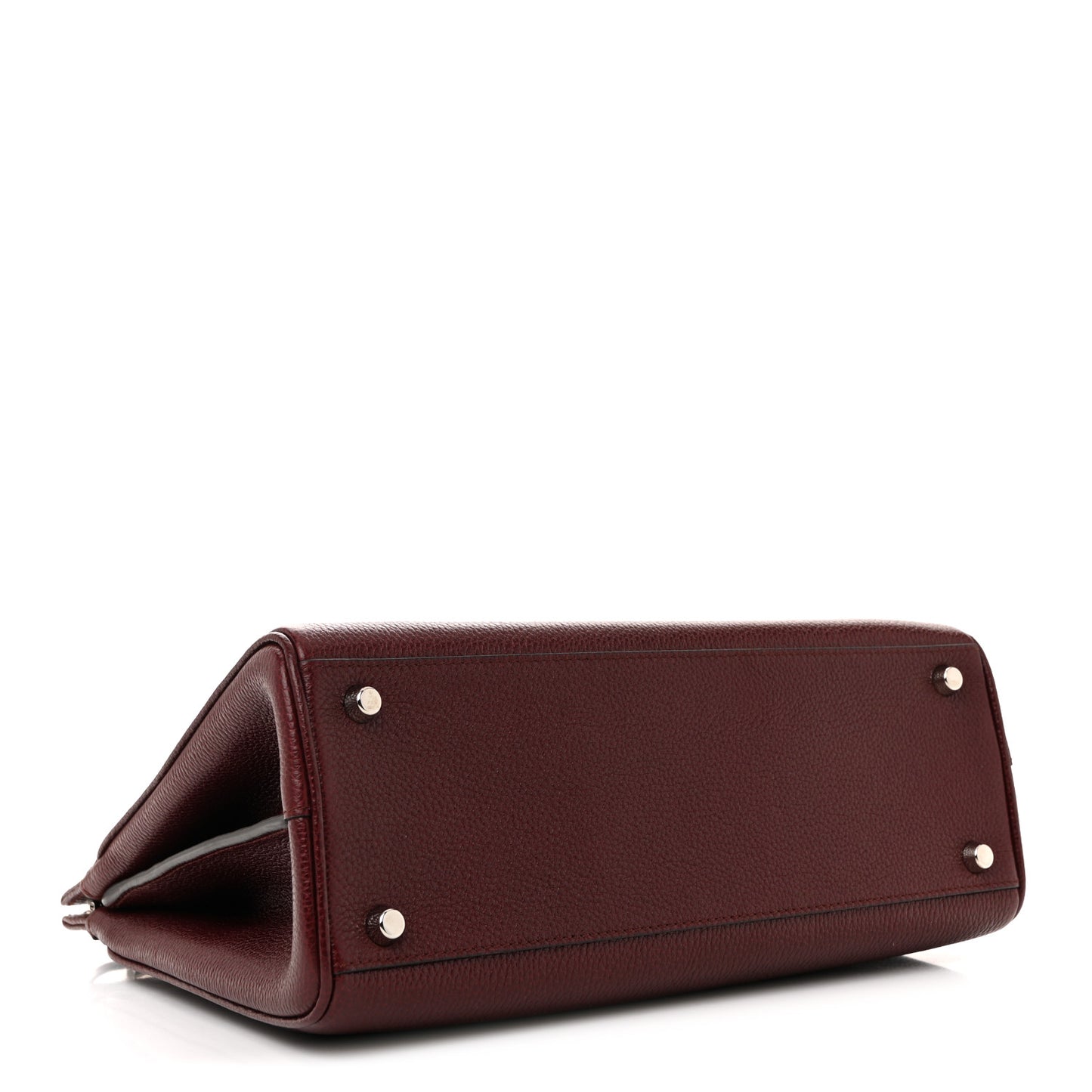 Grainy Calfskin Small Zumi Top Handle Bag Vintage Bordeaux