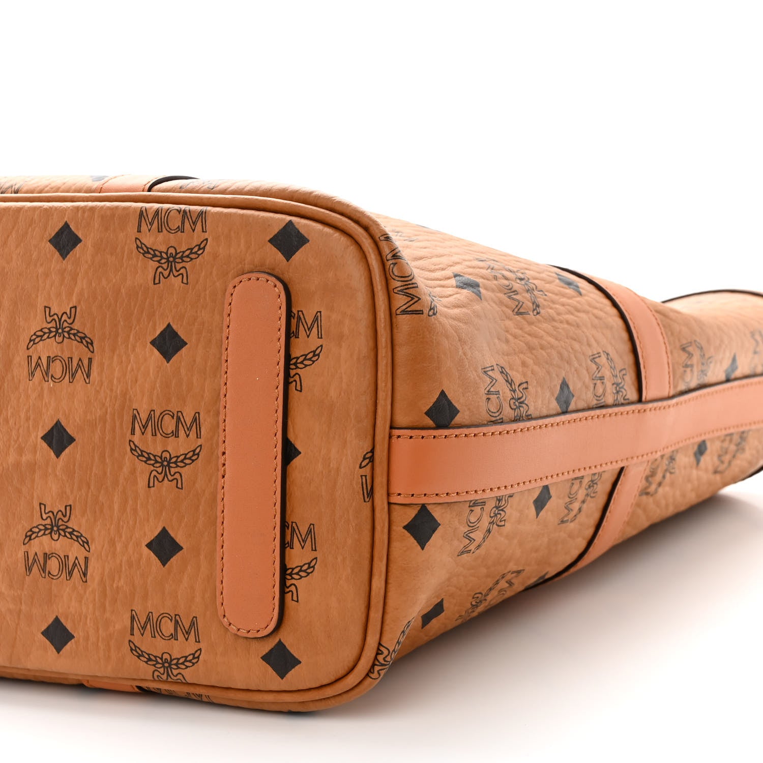MCM Visetos Medium Delmy Shopper Tote Cognac 10 of 10