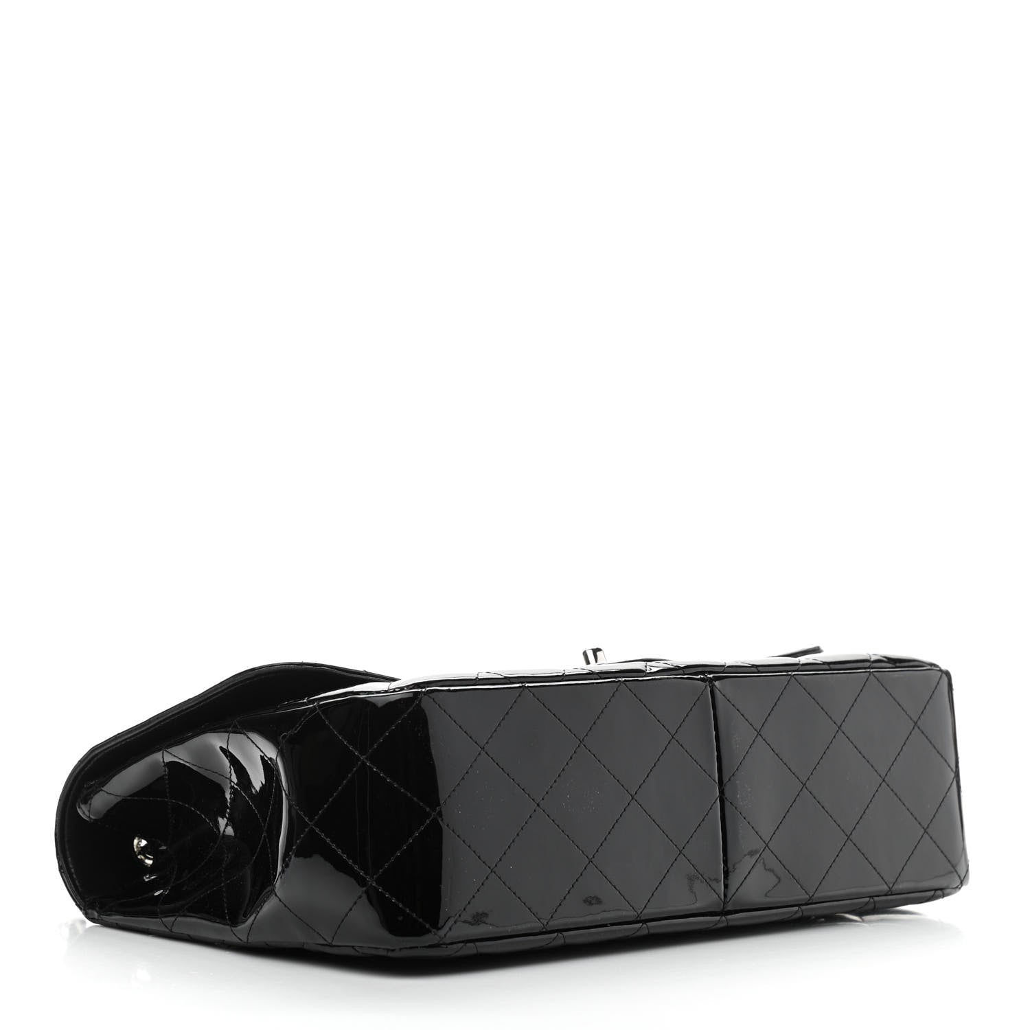 Chanel Patent Quilted Jumbo Double Flap Black 4 of 11