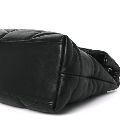 Saint Laurent Lambskin Quilted Medium Loulou Puffer Monogram Chain Satchel Black 11 of 12