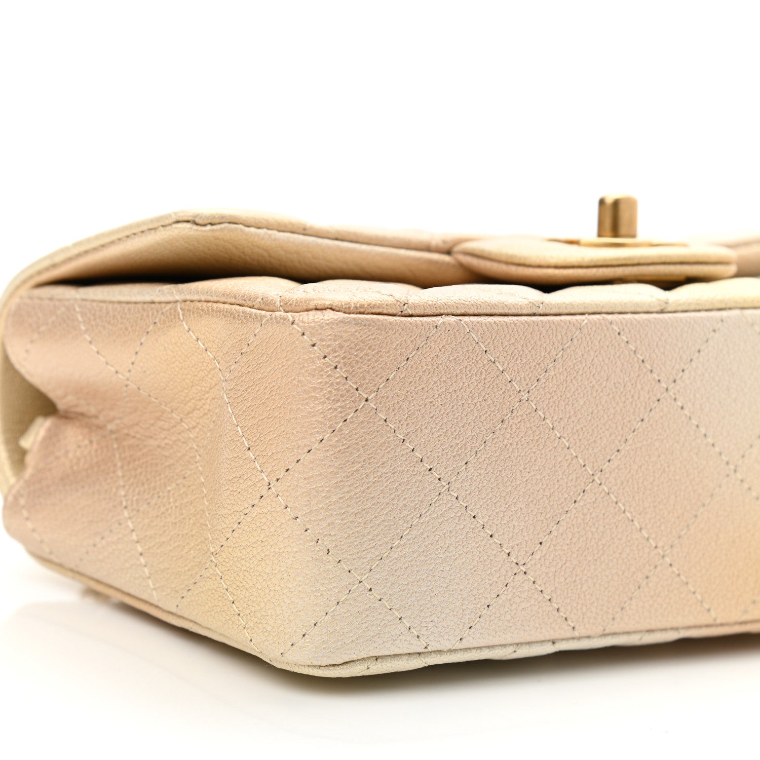 Chanel Metallic Goatskin Quilted Mini Rectangular Flap Gold 9 of 10