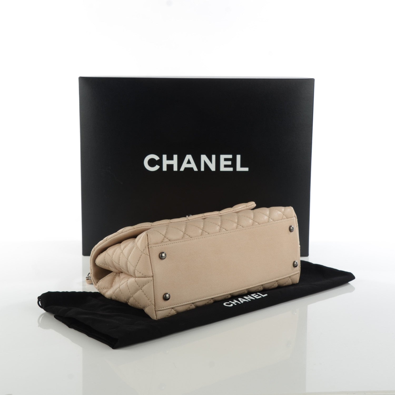 Chanel Caviar Quilted Small Coco Handle Flap Light Beige 4 of 8