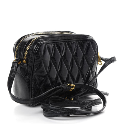 Miu Miu Vitello Shine Quilted Camera Bag Black 3 of 10