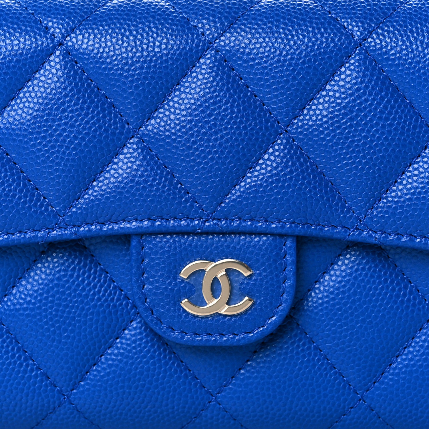 Chanel Caviar Quilted Medium Flap Wallet Blue 7 of 8