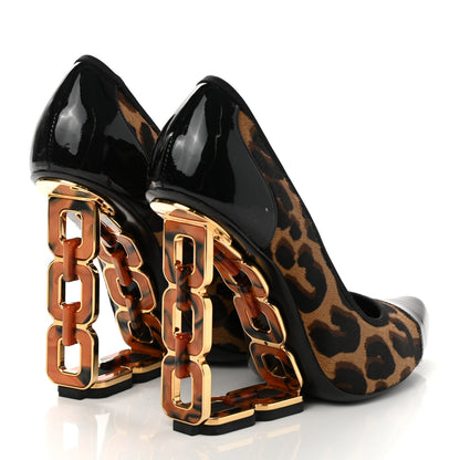 Louis Vuitton Calfskin Patent Pony Hair Pumps 40 Leopard 4 of 9
