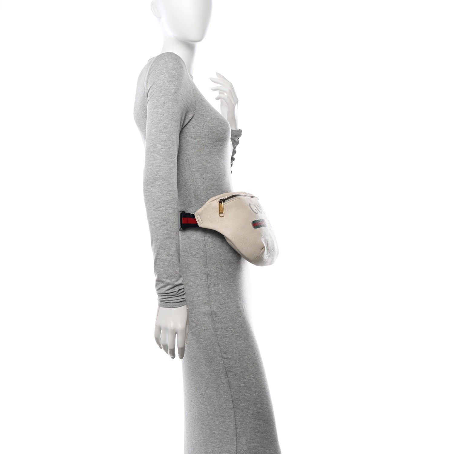Gucci Grained Calfskin Logo Belt Bag White 2 of 13