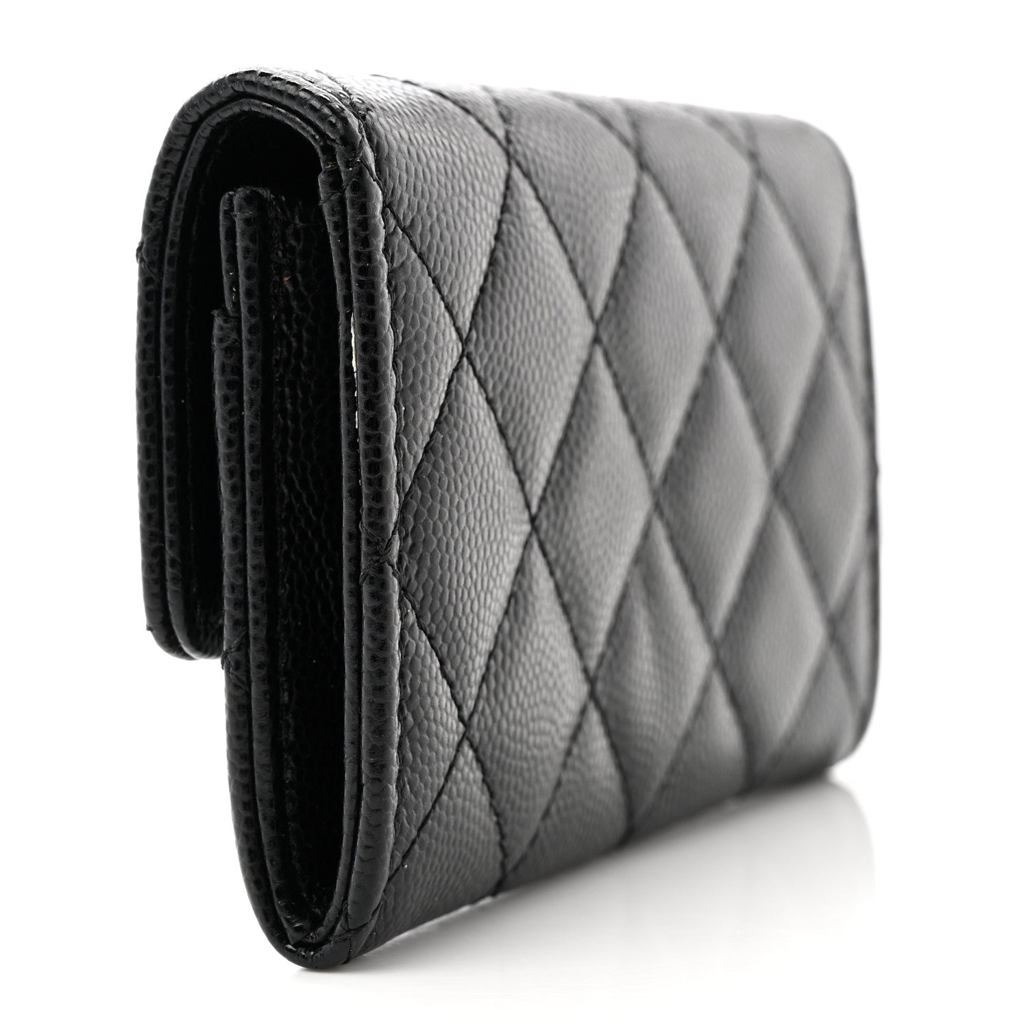 Chanel Caviar Quilted Crystal CC Flap Card Holder Black 3 of 10