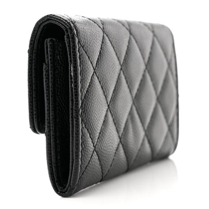 Chanel Caviar Quilted Crystal CC Flap Card Holder Black 3 of 10