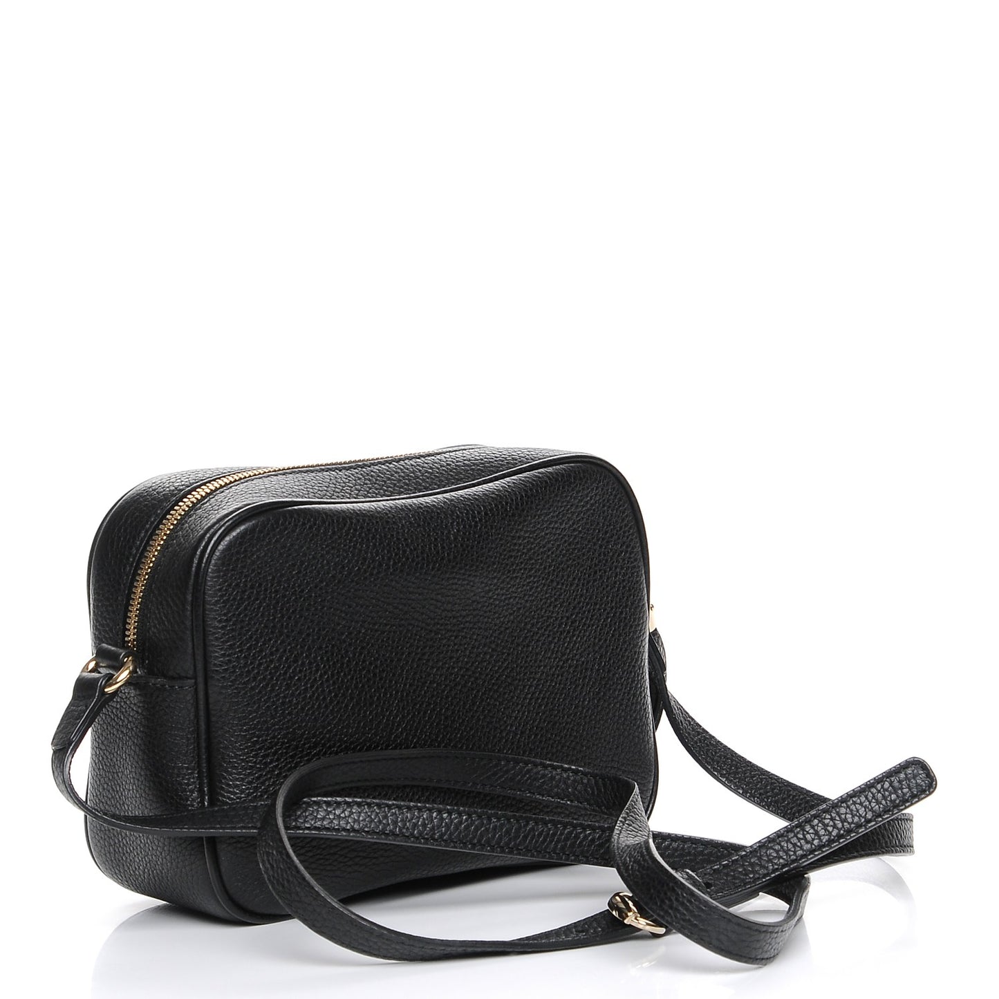 Pebbled Calfskin Small Soho Disco Bag Black
