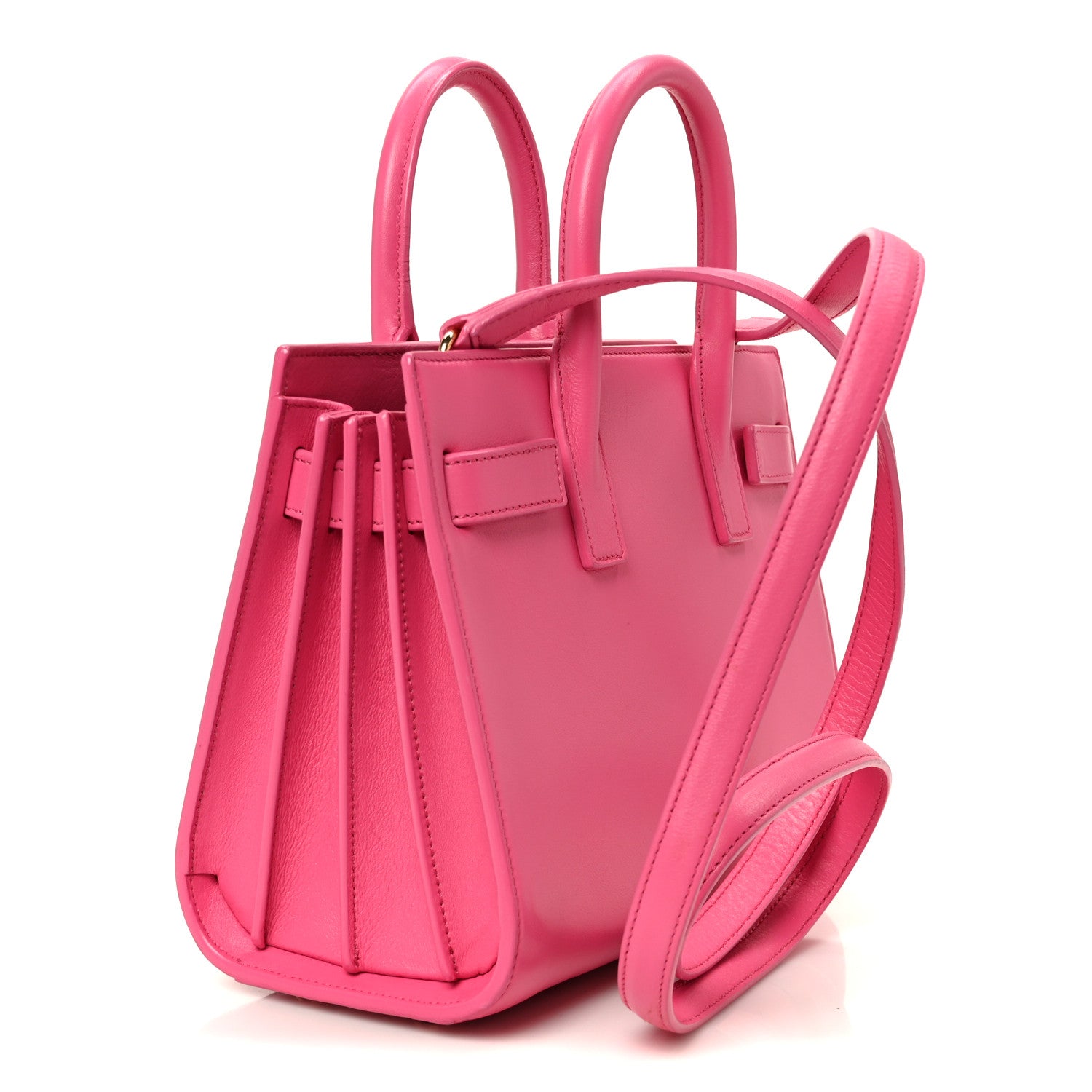 Saint Laurent Calfskin Nano Sac De Jour Lipstick Fuchsia 3 of 11