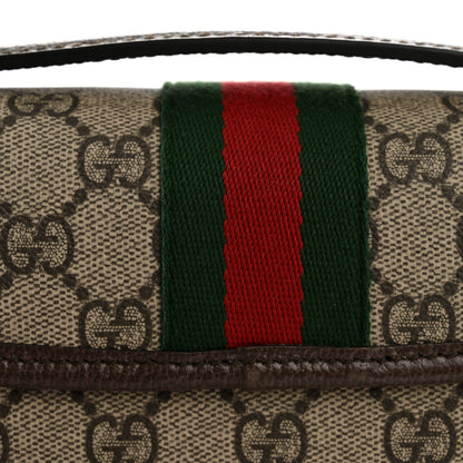 Gucci GG Supreme Monogram Textured Dollar Calfskin Small Ophidia Top Handle Shoulder Bag Beige Brown 12 of 12