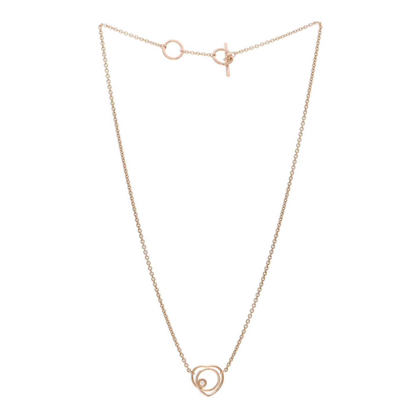 18K Rose Gold Diamond TPM Vertige Coeur Necklace SH