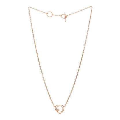 Hermes 18K Rose Gold Diamond TPM Vertige Coeur Necklace SH 3 of 5