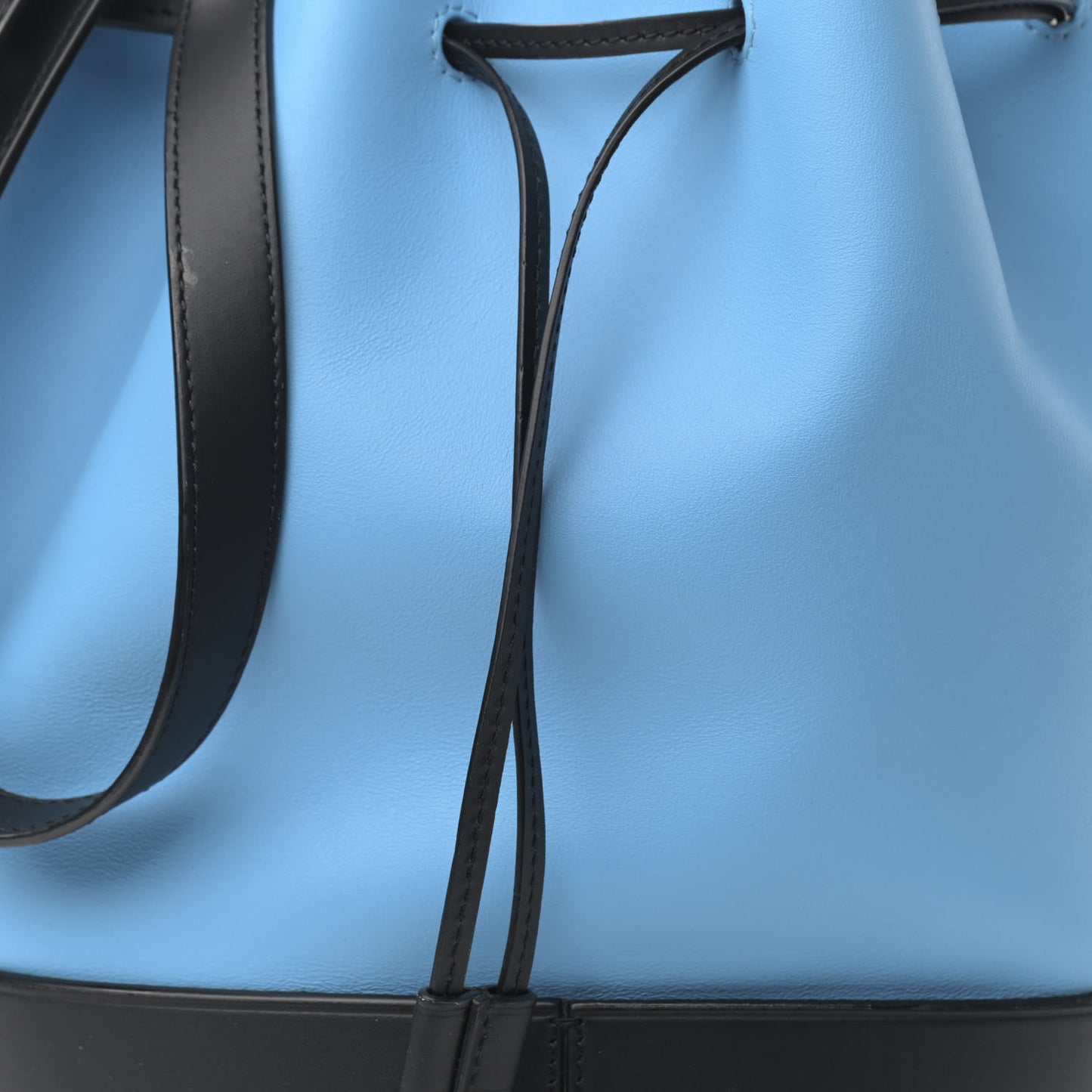 Calfskin Medium Balloon Bucket Bag Topaz Black