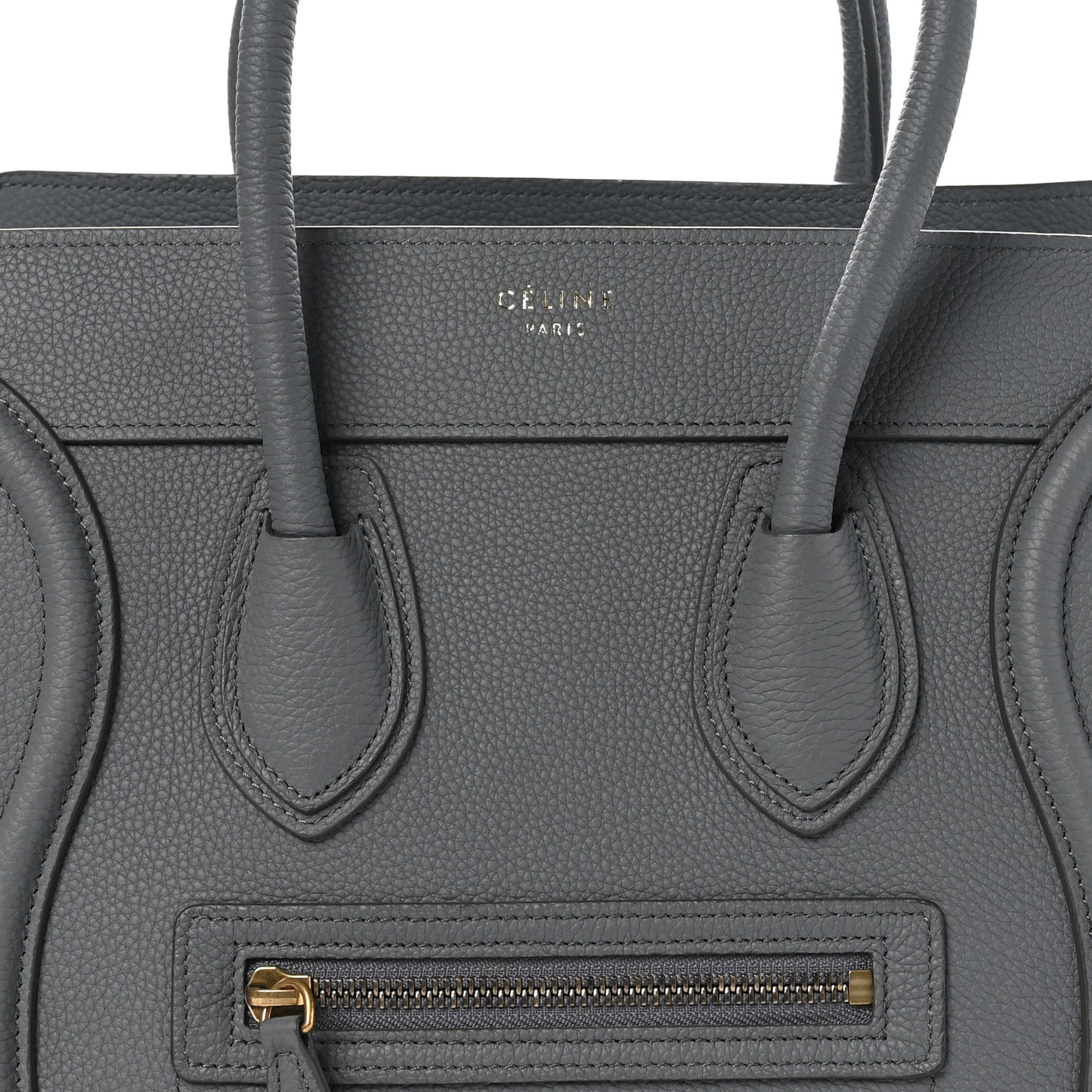 Baby Drummed Calfskin Micro Luggage Kohl