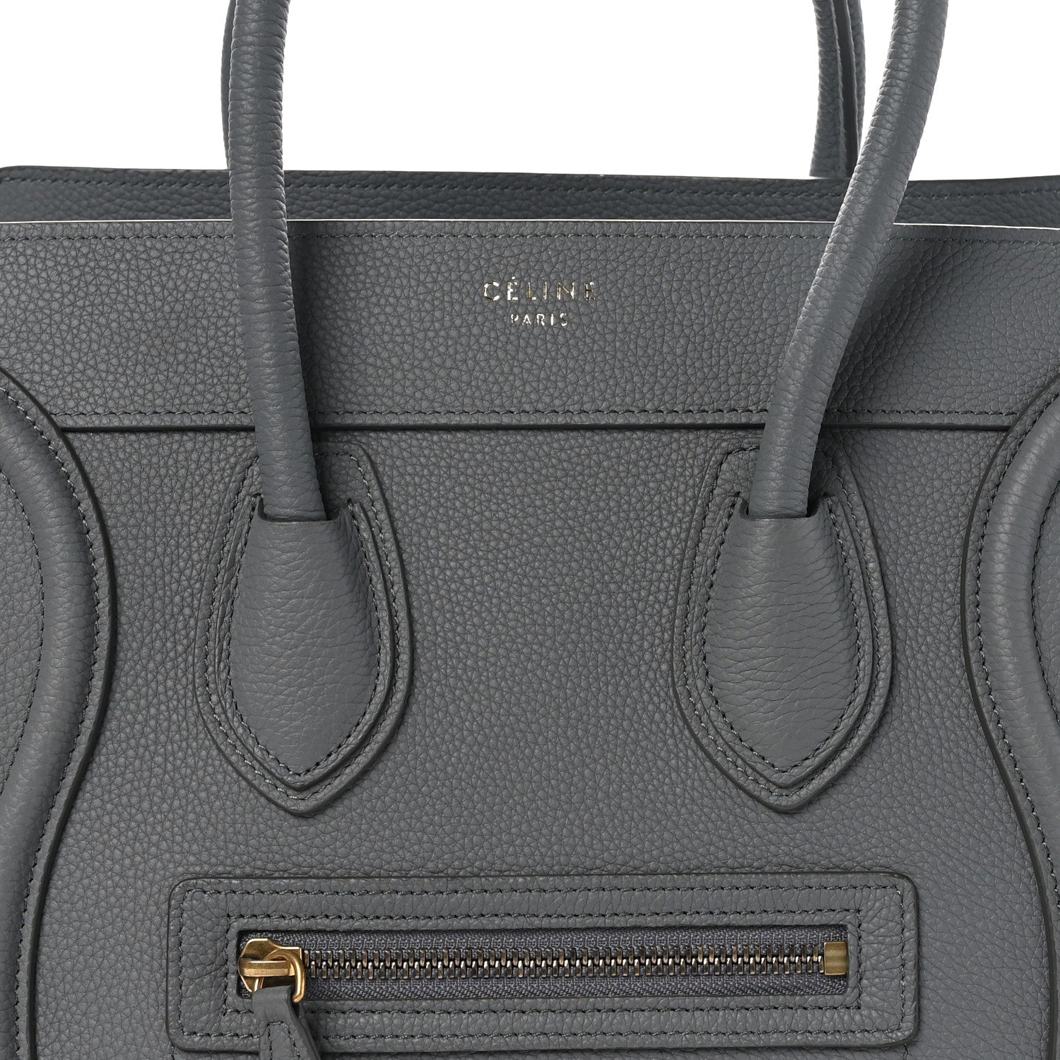 Celine Baby Drummed Calfskin Micro Luggage Kohl 8 of 10