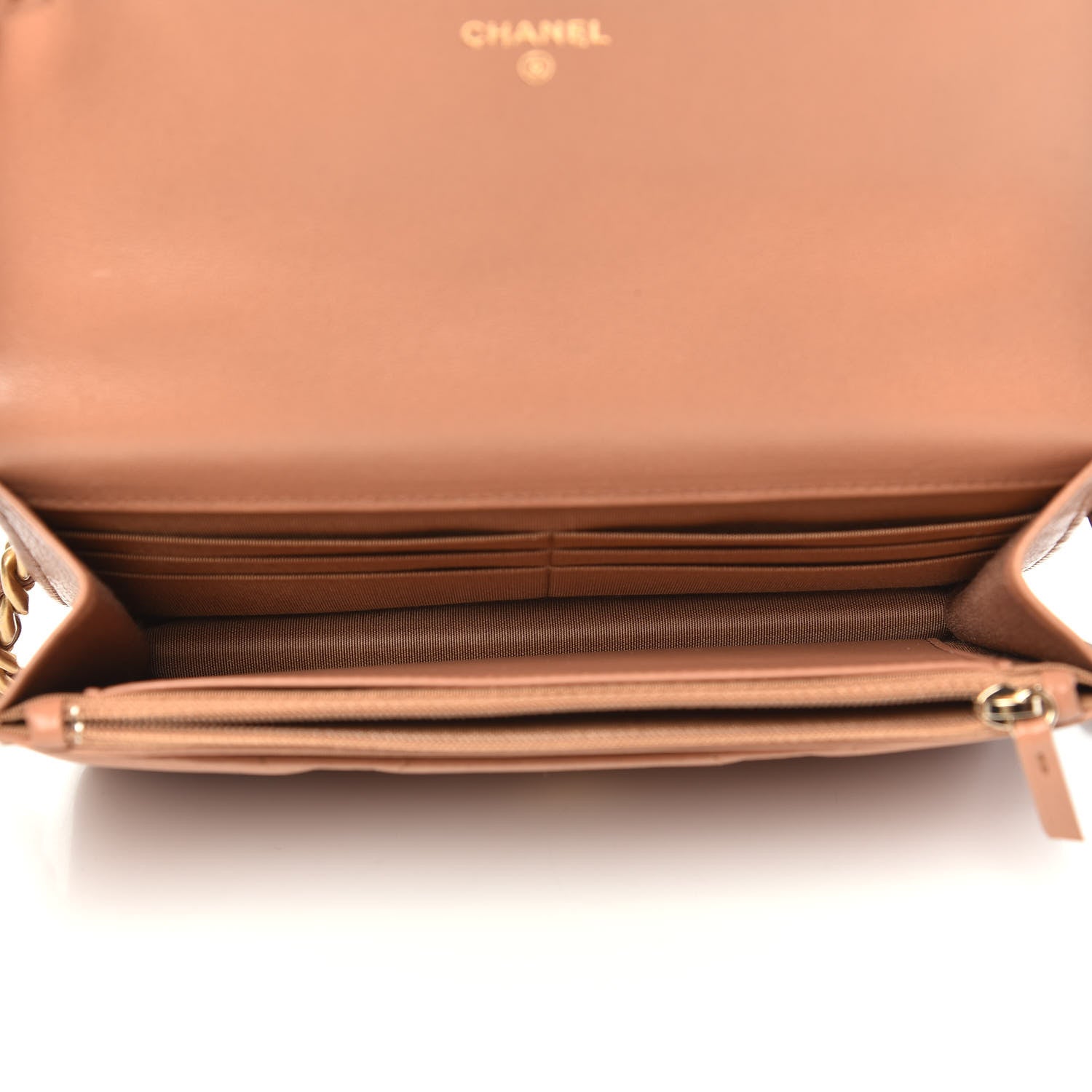 Chanel Lambskin Quilted Chanel 19 Wallet On Chain WOC Brown 5 of 11