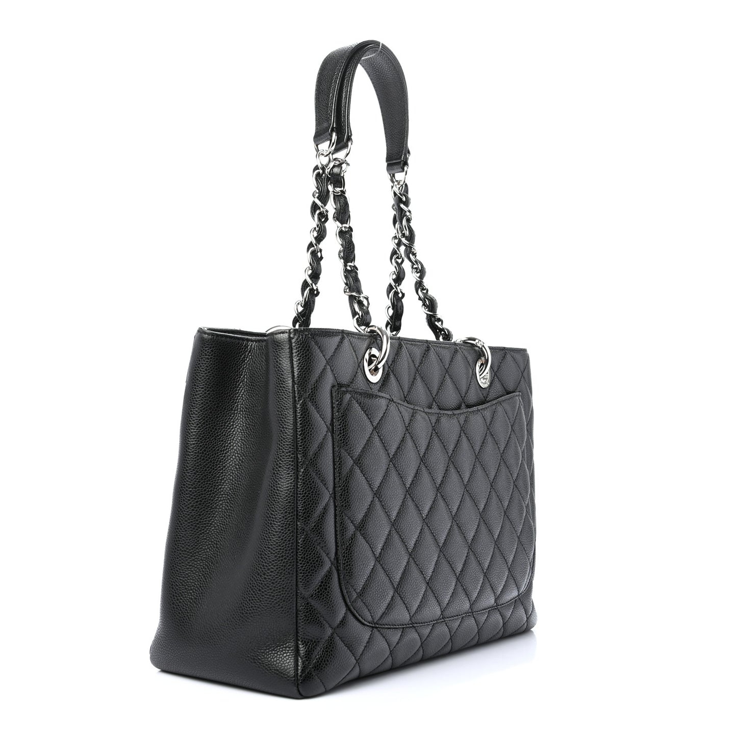 Caviar Quilted Grand Shopping Tote GST Black