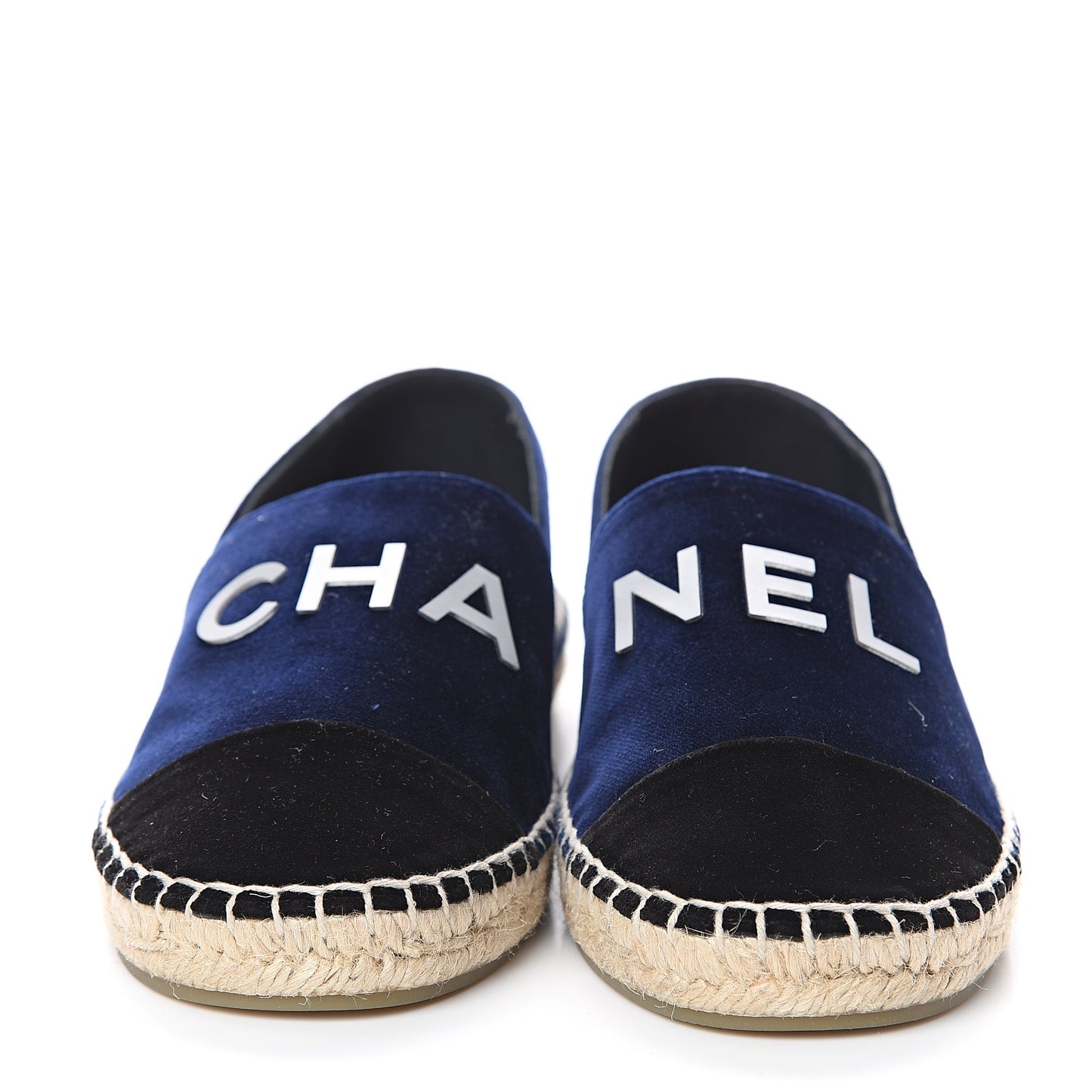 Velvet Logo Espadrilles 36 Navy Black