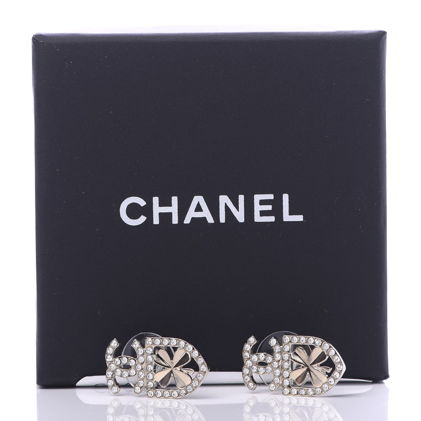 Crystal CC Sergeant Earrings Gold