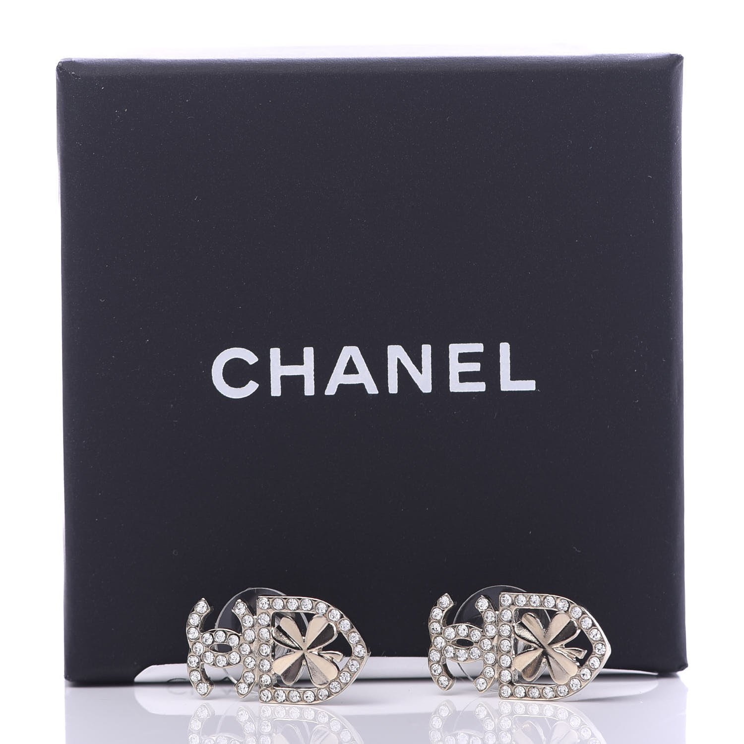 Chanel Crystal CC Sergeant Earrings Gold 5 of 5