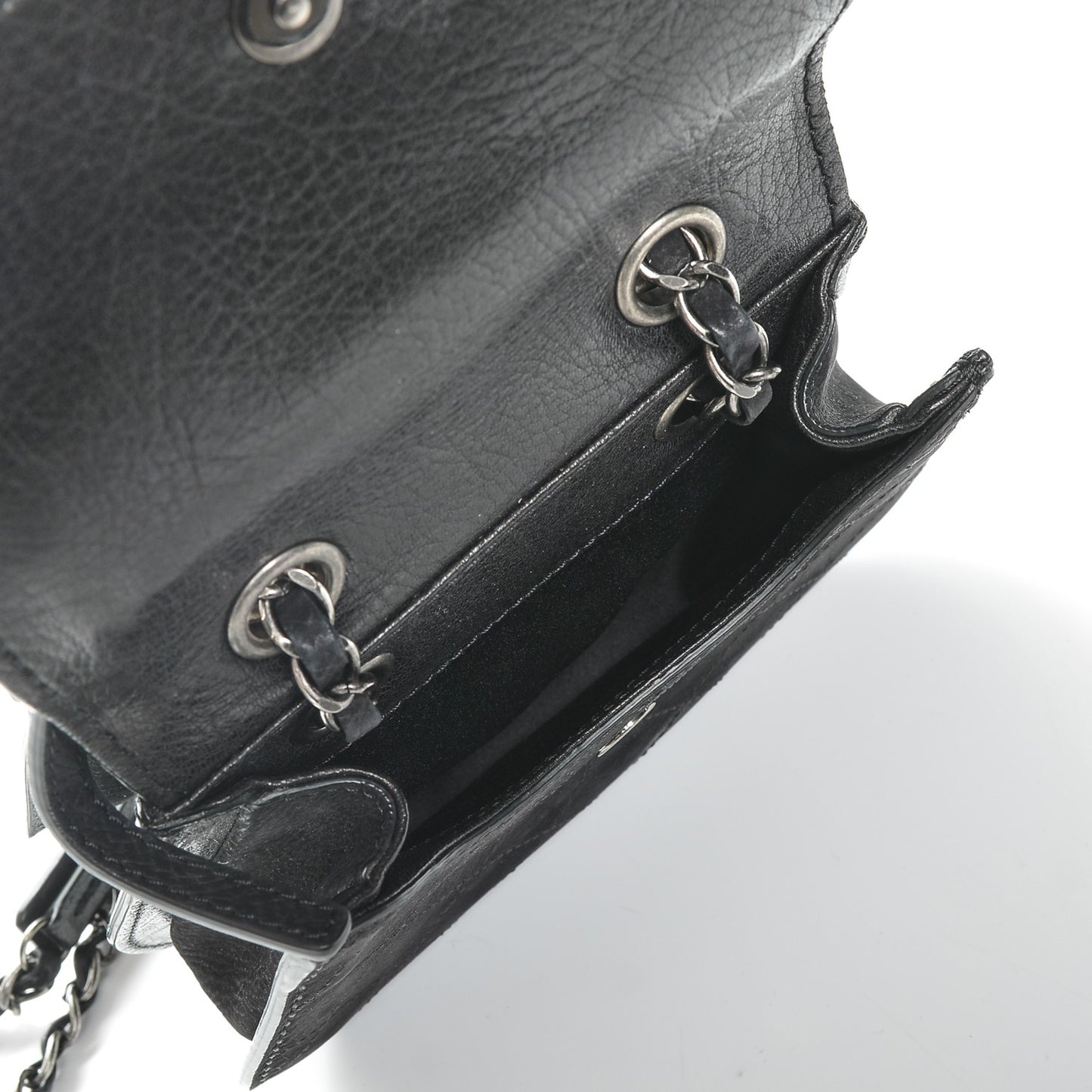 Suede Small Coco Twin Flap Black