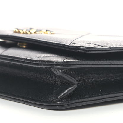 Chanel Goatskin Quilted Chanel 19 Wallet On Chain WOC Black 10 of 11
