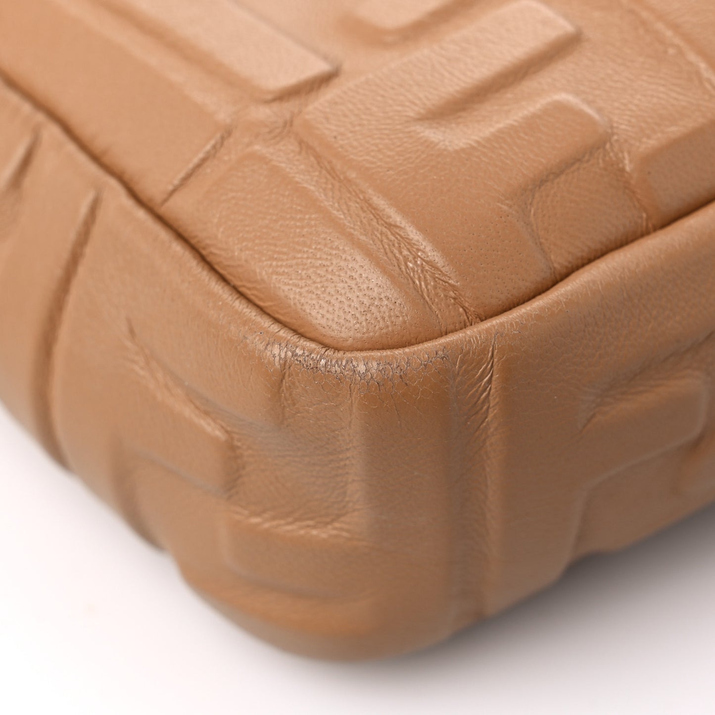 Nappa FF 1974 Embossed Baguette Miele Scuro