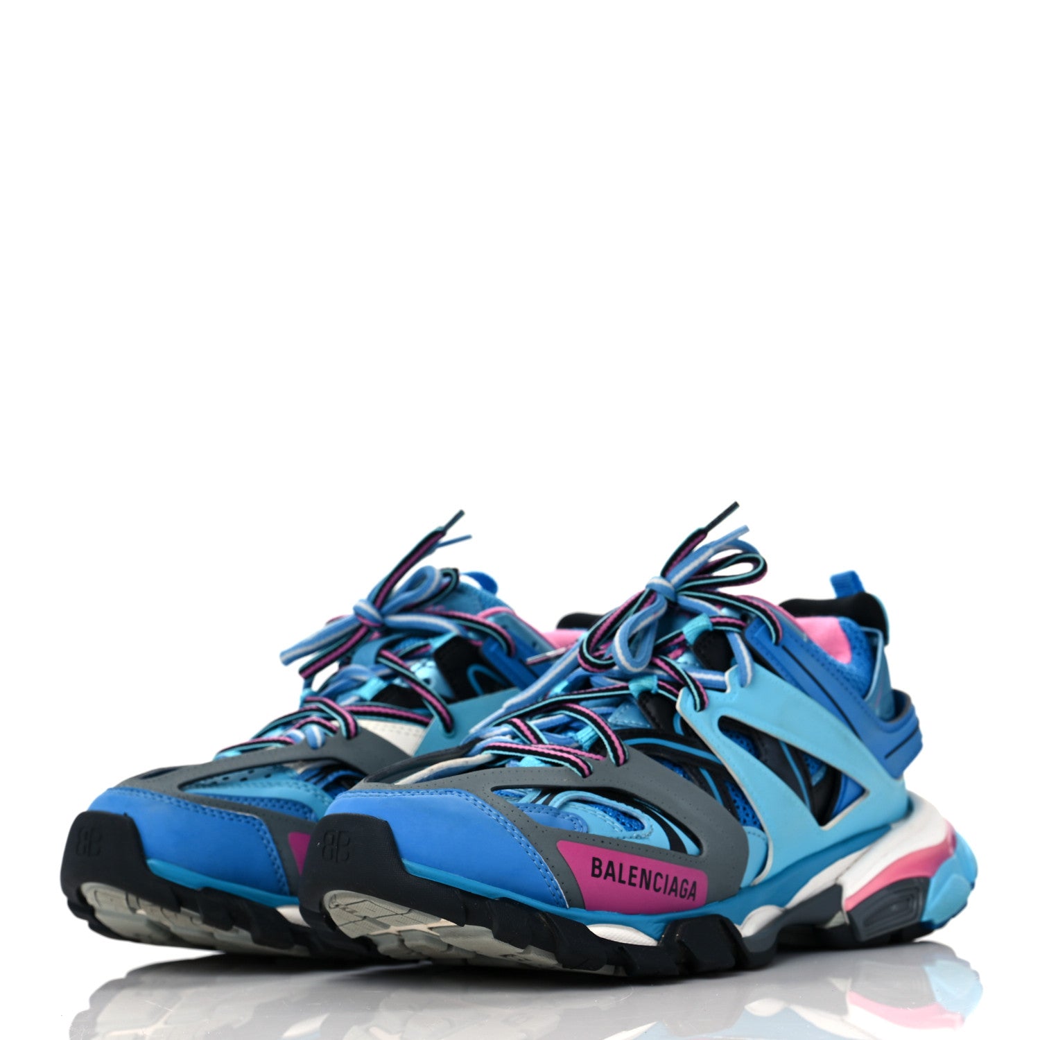 Balenciaga Mesh Nylon Womens Track Sneakers 39 Blue Black 3 of 6