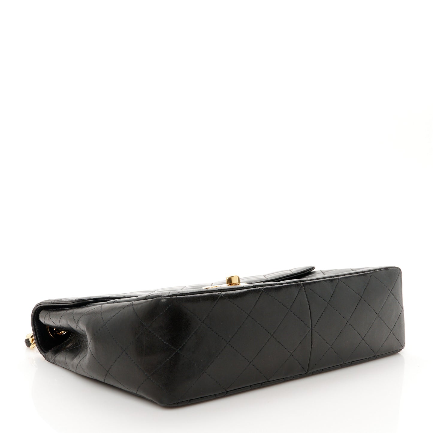 Lambskin Quilted XL Jumbo Single Flap Black