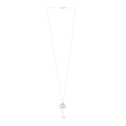 Tiffany Sterling Silver Key Pendant Bead Chain Necklace 3 of 7