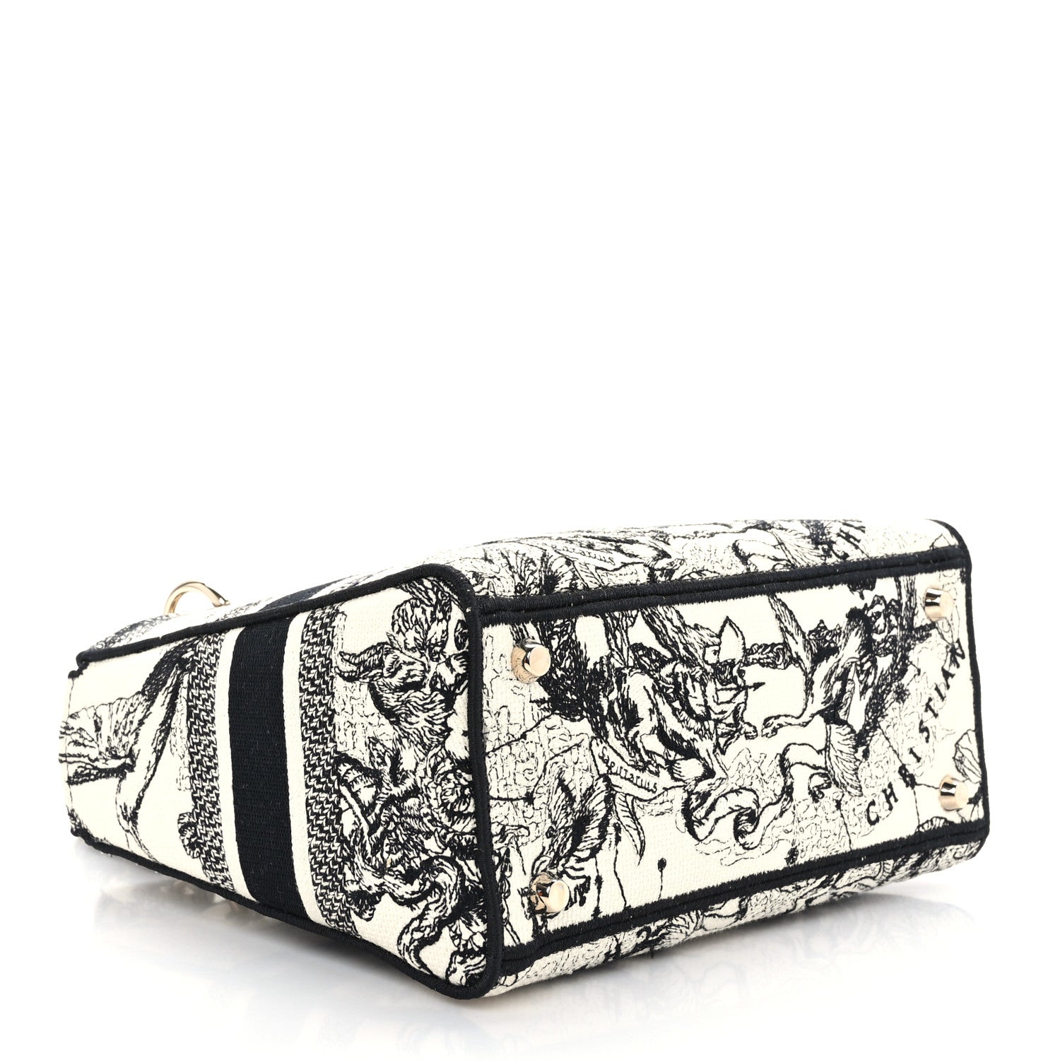Christian Dior Canvas Embroidered Zodiac Toile De Jouy Medium Lady D-Lite Latte 4 of 8